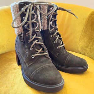 Marc Fisher Lansly Olive Sherpa Izzie Lug Boot 8